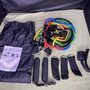 KORETENSE Resistance Bands Set 5 Tube Bands Handles Ankle Straps Door Anchor